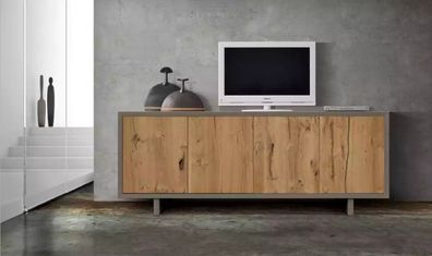 Braunes Luxus Sideboard Holz Designer Möbel Kommode Wohnzimmer Stilvoll