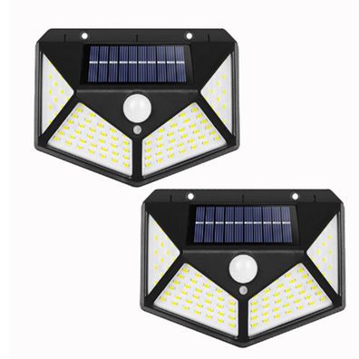 LED 4 Modi Solar Wandleuchte, IP65 Außenleuchte, Solarlampen, Farbe: schwarz + weiß