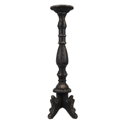 Clayre & Eef Kerzenständer 60 cm Schwarz Holz (Gr. Ø 21x60 cm)