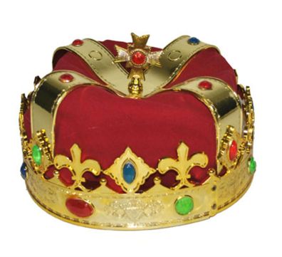 Samt Krone König rot reich verziert gold rot Königskrone Karneval Märchen