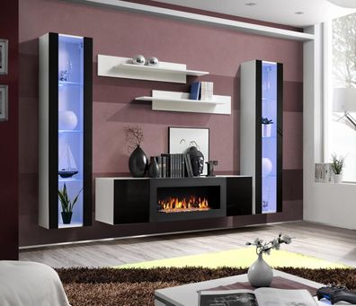 Luxus Wohnwand tv Ständer Sideboard Holz Designer Wohnzimmer Hänge Vitrine Möbel