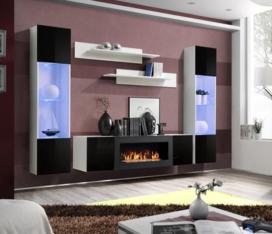 Wohnzimmer Wohnwand TV-Ständer Regal Luxus Design Set 5 tlg Modern Möbel Neu