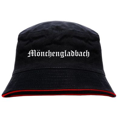 Mönchengladbach Anglerhut - Altdeutsche Schrift - Schwarz-Roter Fischerh...
