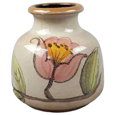 Vase Scheurich Keramik 293 16 Blumendekor alte H 16,2 cm B 17