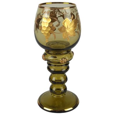 Weinrömer Römer Andenkenglas Goldrand grün Bad Soden - Salmünster H 14,7 cm