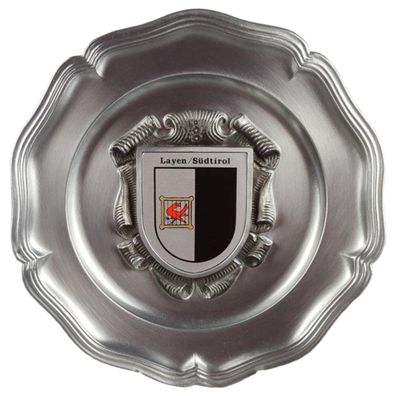 Layen Südtirol Wappen Metall Teller Wandteller D 23 cm