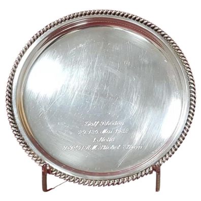 Wilkens Silber 800 Untersetzer mit Gravur 114 gr.