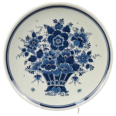 Wandteller Koninklijke Goedewaagen Blauw Delfts Dekor Blumenkorb D 21,3 cm