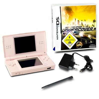 DS LITE Konsole Rosa #74A + ähnli. Ladekabel + Spiel NEED FOR SPEED Undercover