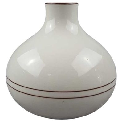 Vase Goebel Porzellan Meridian altweiß braun Streifen H 12,5 cm Vintage Retro