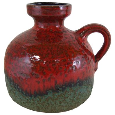 Fat Lava Keramik dekorative Vase Krug Henkelvase Henkelkrug Vintage H 14,5 cm