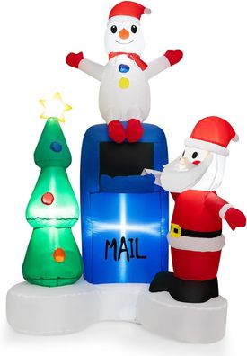 185 cm Aufblasbare Weihnachtsdekoration, beleuchtete Briefkasten Weihnachtsmann