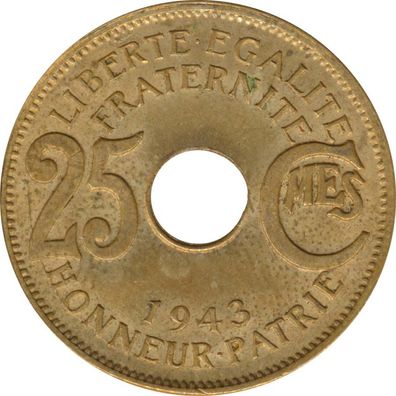 Französisch-Äquatorialafrika 25 Centimes 1943*