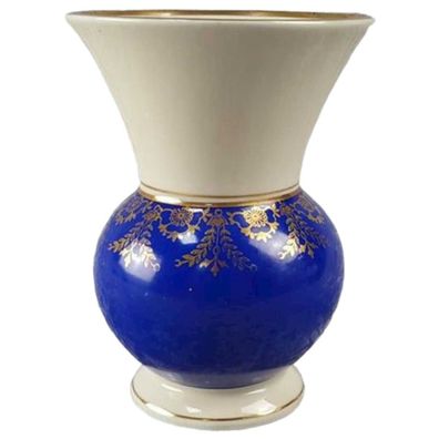 Vase Edelstein15350 blau gold H 12,5 cm D 9