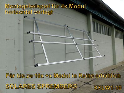 Montagesystem Fassade Photovoltaik XXLW 1-10 Module in Reihe doppelt horizontal