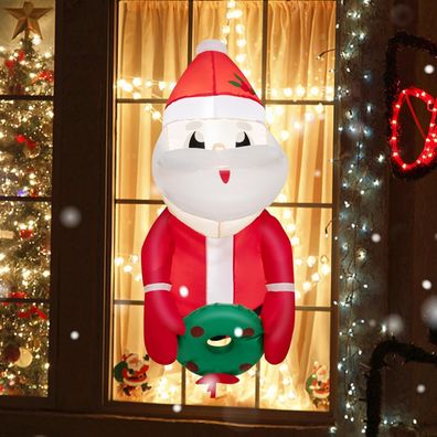 Aufblasbarer Weihnachtsmann aus dem Fenster, 100CM LED Deko Weihnachten aufblasbar