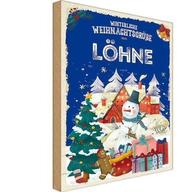 vianmo Holzschild Holzbild 20x30 cm Weihnachtsgrüße Löhnefest