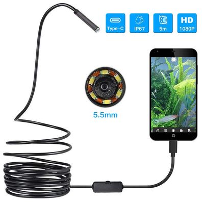 USB Android Endoskop - Wasserdichte Inspektionskamera mit 5 Metern Kabellänge