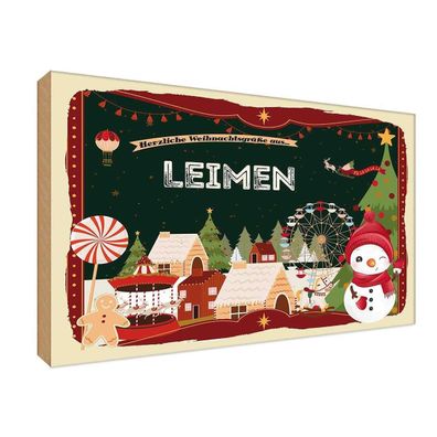 vianmo Holzschild Holzbild 20x30 cm Weihnachten Leimenfest