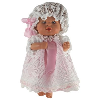Carmen González Baby D'Nenes Kunststoff Puppe Mädchen im Nachthemd H 19,5 cm