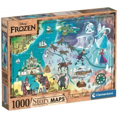 Puzzle Clementoni 1000 Teile Eiskönigin Frozen Maps Disney Maps
