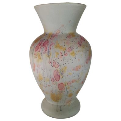 Vase Schindler Israel Abstrakte Malerei Pastellfarben Matt H 25,5 cm