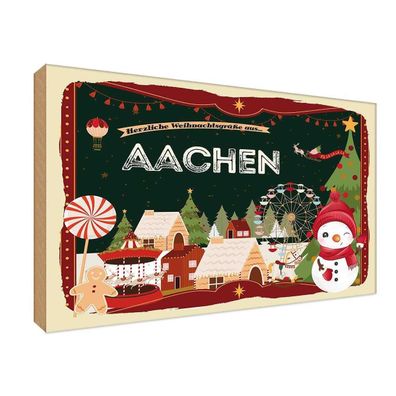 vianmo Holzschild Holzbild 20x30 cm Weihnachten AACHEN