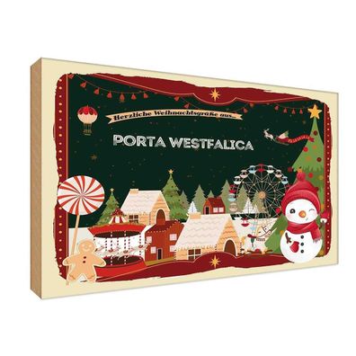 vianmo Holzschild Holzbild 20x30 cm Weihnachten aus PORTA Westfalica