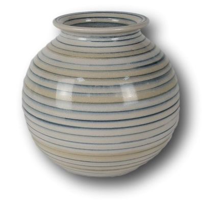 Mobach Keramik grau braun blau Vase H 12,3 cm