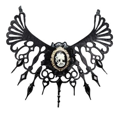Kostüm schwarze Kette Gothic Barockkette Karneval Fasching Halloween Accessoires