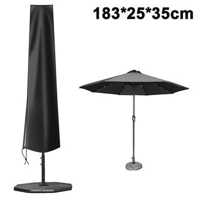 Schutzhélle fér Sonnenschirm, Abdeckung Sonnenschirm mit Zip, Farbe: schwarz