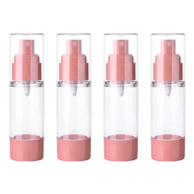 4 Stück Vakuum-Sprühflasche, Pressflasche, kosmetischer Reisespender, rosa, 30 ml