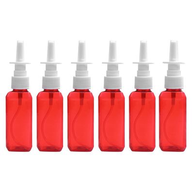 50 ml farbige Kunststoff-Sprühflasche, kosmetische Gießkanne, rot, 6 Stk.