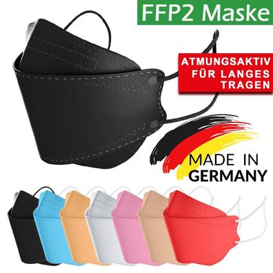 FFP2 Maske Schwarz BUNT Farbig Fischform Fisch Masken 5 10 20 50 x Stück EU CE