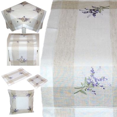 Tischdecke Tischläufer Kissenhülle Lavendel Mediterran Decke Läufer Kissen Sommer