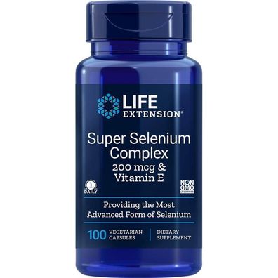 Life Extension, Super Selenium Complex (Selen) + Vitamin E, 100 Veg. Kapseln