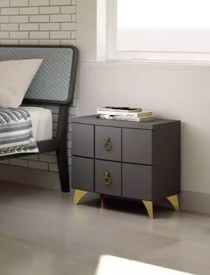 Schlafzimmer Nachttisch Beistelltisch Design Modernes neu grau Holz