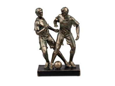 Formano Figur Dekofigur aus Keramik Fussballspieler sitzend 23x17cm bronzefarben - G