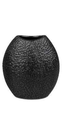 Formano Blumenvase Dekovase Vase aus Keramik 21x7cm in schwarz-matt