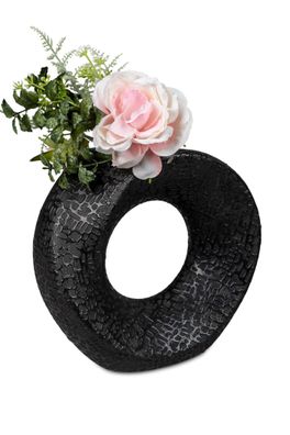 Formano Blumenvase Vase rund18cm in schwarz-matt
