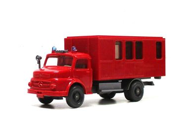 Modellauto H0 LKW Wiking MB Rundhauber Abrollcontainer Feuerwehr
