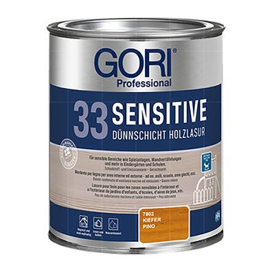 GORI 33 Sensitiv Lasur 750ml Holzschutz Holzlasur für sensible Bereiche Farbwahl