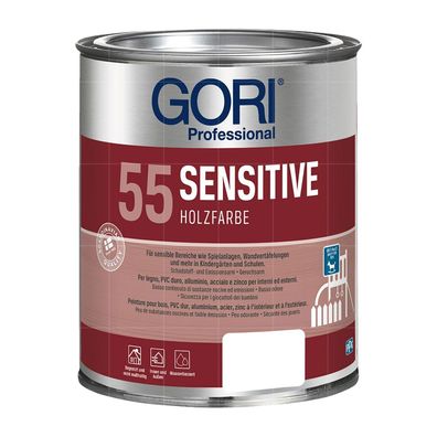 GORI 55 Sensitive Holzfarbe 0.75L Schneeweiss Dispersionslack sensible Bereiche