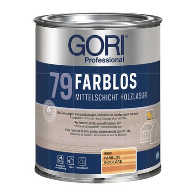 GORI 79 Farblos Lasur 2.5 Liter transparenter UV-Schutz Wetterschutz Holzschutz
