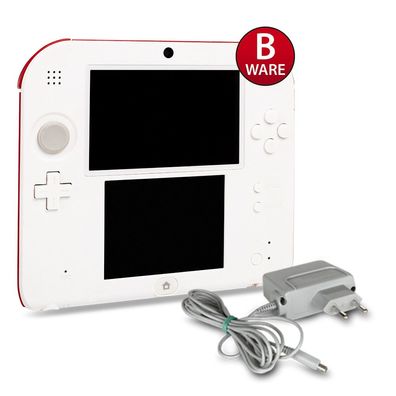 Nintendo 2DS Konsole in Weiss / Rot + Ladekabel #25B + 4 GB - Refurbed C