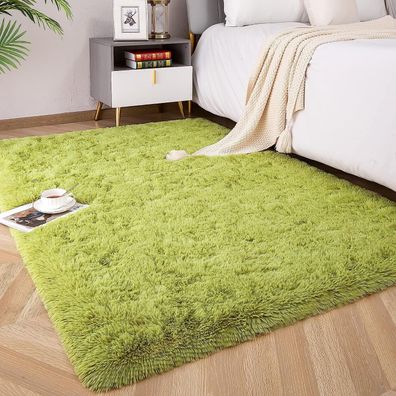 1 Stéck Waschbarer Hochflor Teppich Wohnzimmer Flauschig, Farbe: gelb