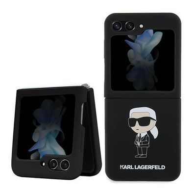 Handyhülle Case für Galaxy Z Flip 5 Karl Lagerfeld Silikon schwarz