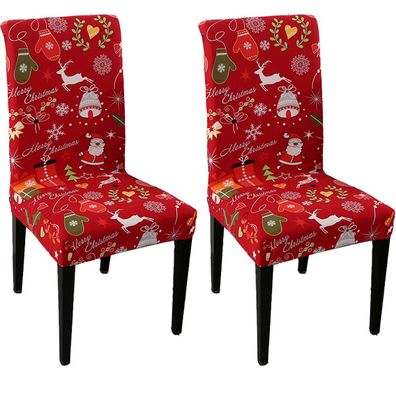 Weihnachten Stuhlhussen Stretch Stuhlbezug Dekoration Protector,