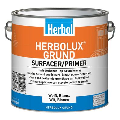 HERBOL Herbolux Grund 2.5 Liter WEISS Seidenmatt Primer Grundierung Holzgrund