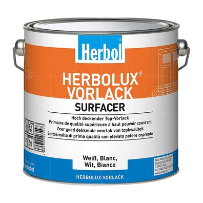 HERBOL Herbolux Vorlack Surfacer - 2.5 LTR (WEISS) hoch deckende Zwischenbeschi